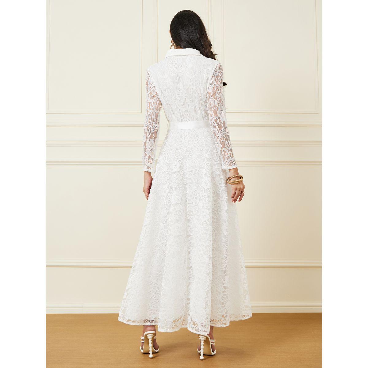 Styli Lace Detail Collared Neck A-Line Maxi Dress-women-clothing-dresses-image-4