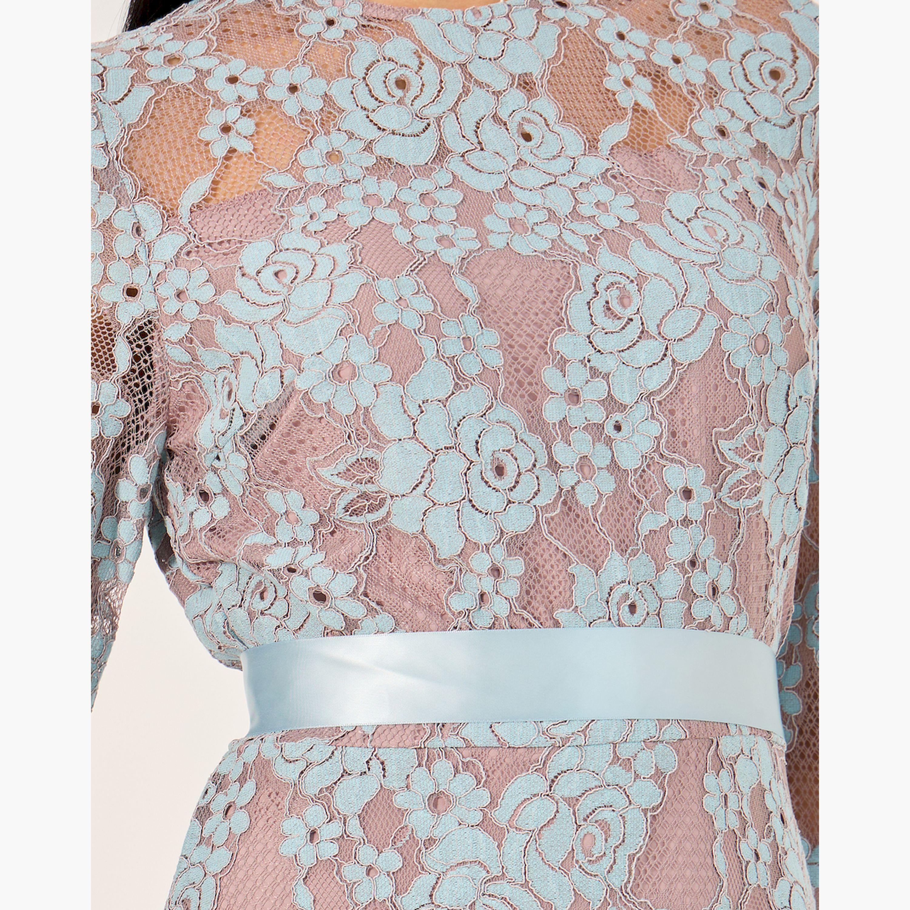 Styli All Over Lace Satin Bow Tie A-Line Maxi Dress-women-clothing-dresses-image-4