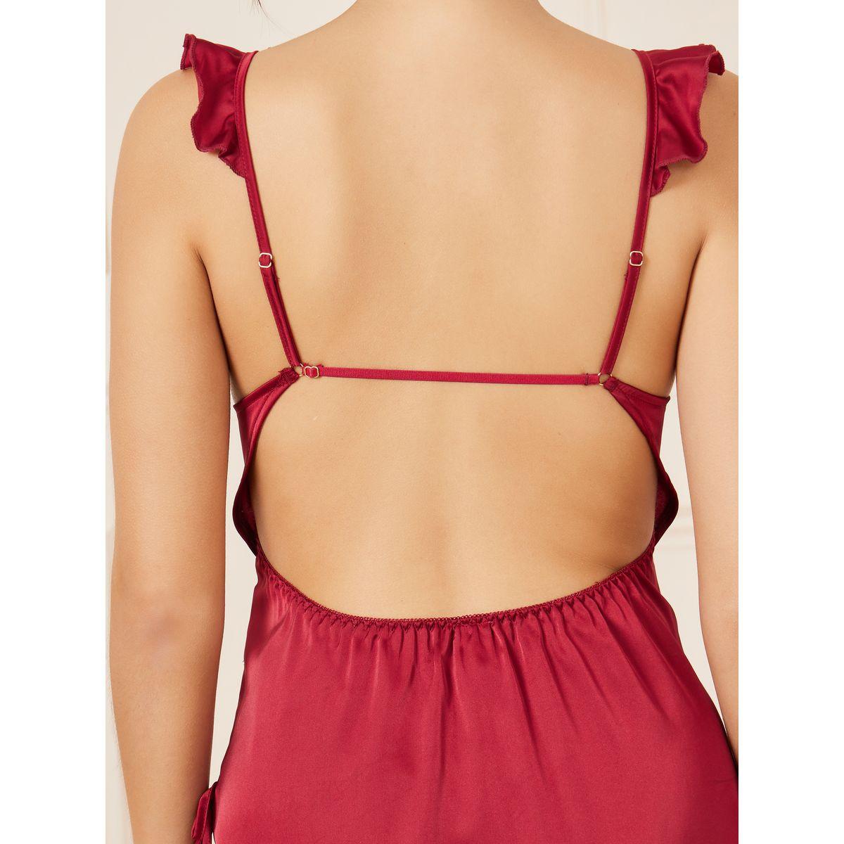 بيبي دول ساتان مزين بشق جانبي-women-clothing-lingerie-babydollsandbodysuits-image-4