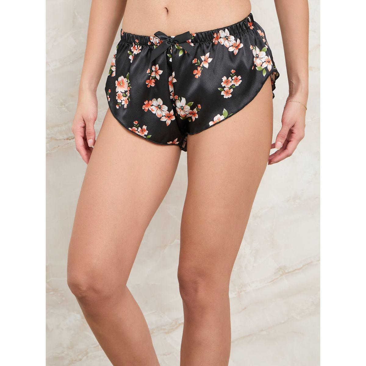 Styli Pack of 3 - Floral Print Satin Robe Short and Lace Bralette-women-clothing-lingerie-lingeriesets-image-4