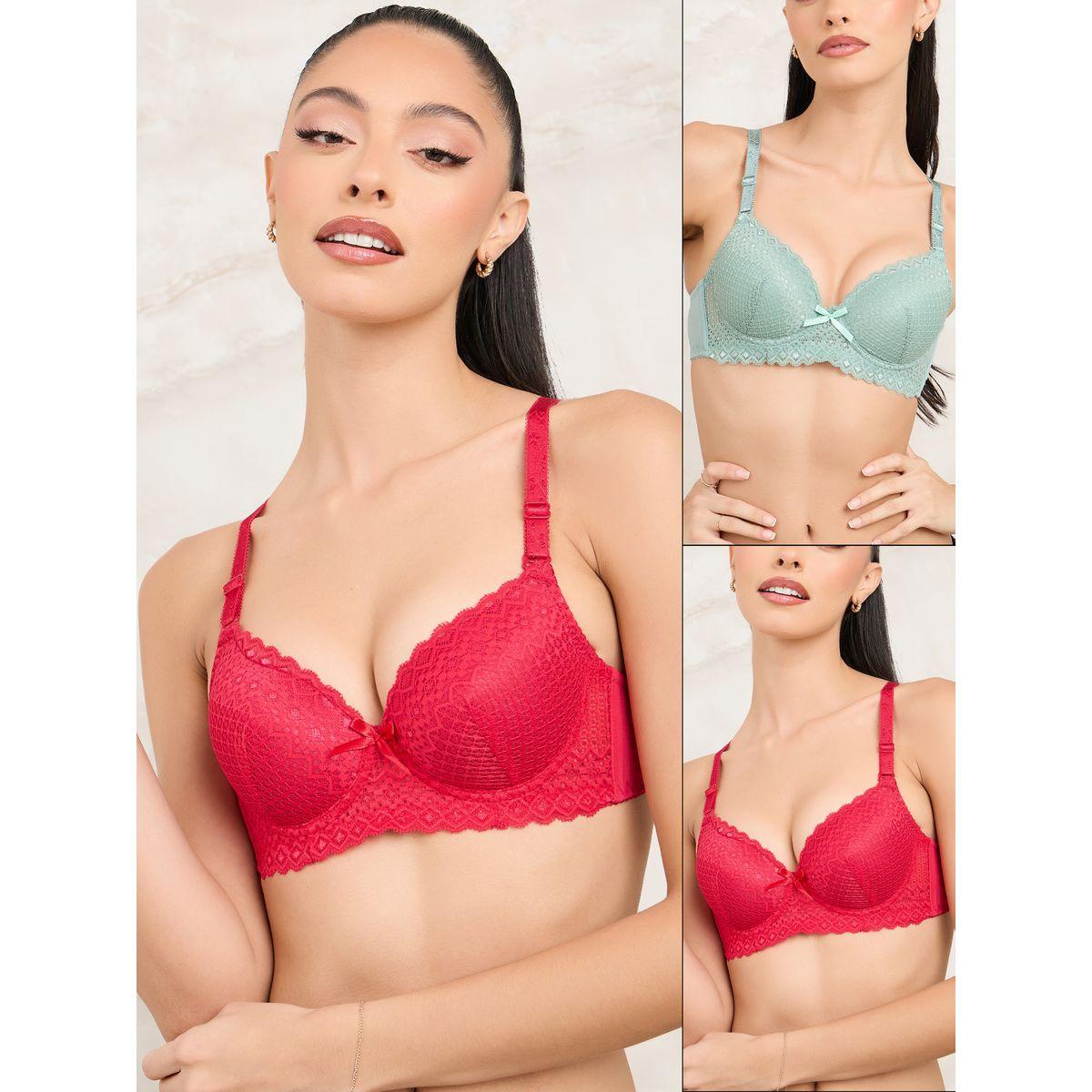 مجموعة من 2 صدرية بتفاصيل دانتيل-women-clothing-lingerie-bras-image-1