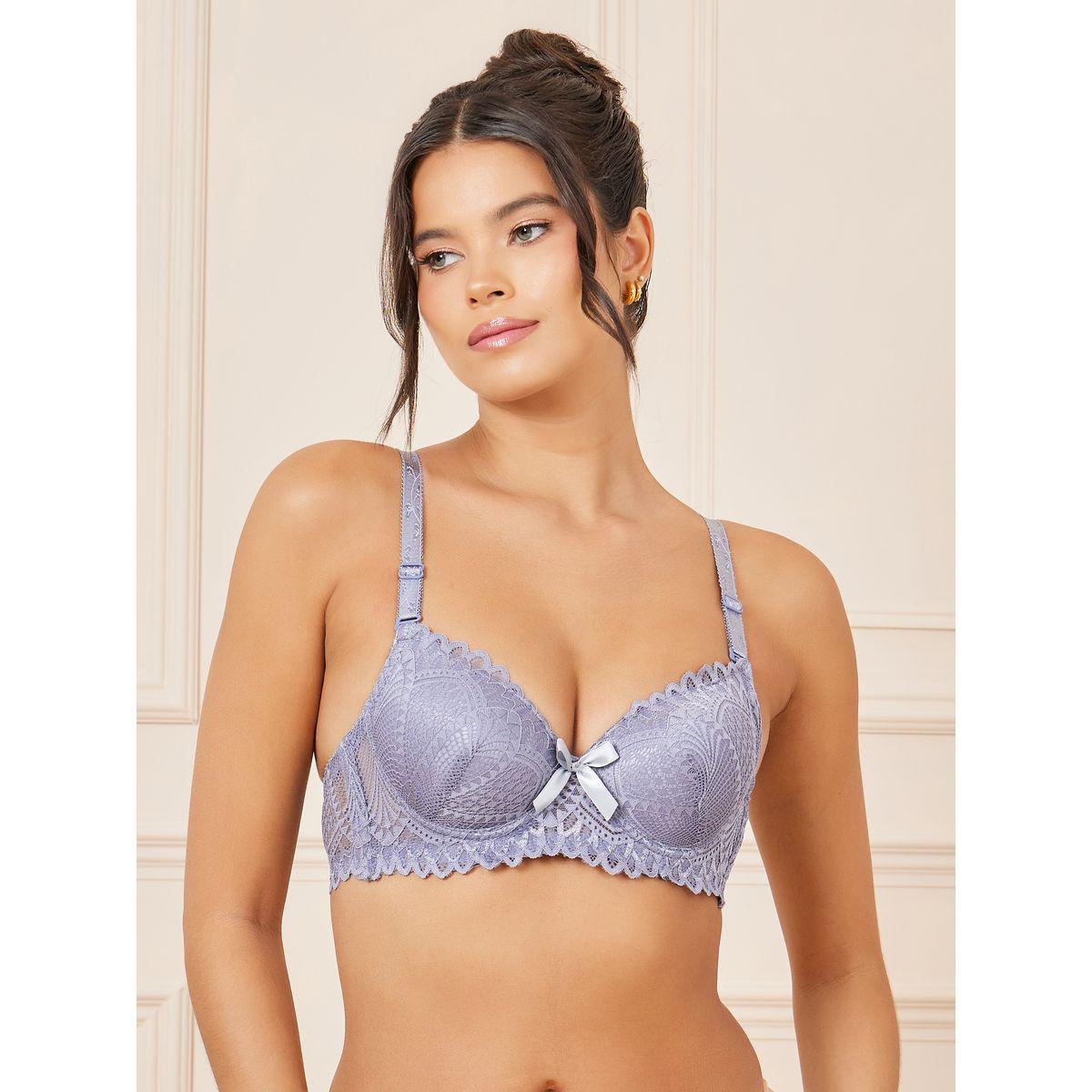 Styli Pack of 2 - Padded Wired All Over Lace Scalloped Trim T-Shirt Bras-women-clothing-lingerie-bras-image-2