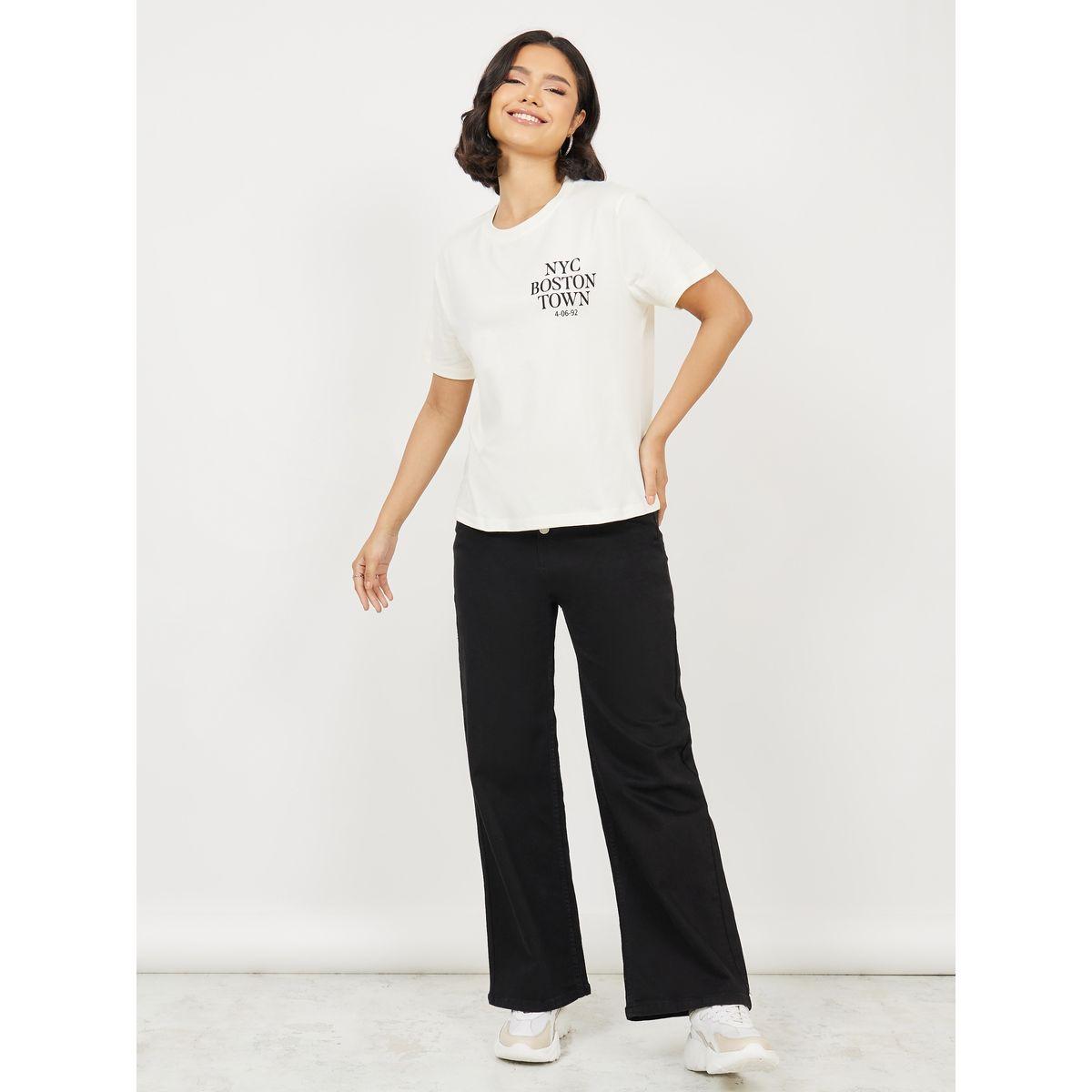 Styli Regular Fit Printed Drop Shoulder T-Shirt with Short Sleeves-women-clothing-tshirts-image-4