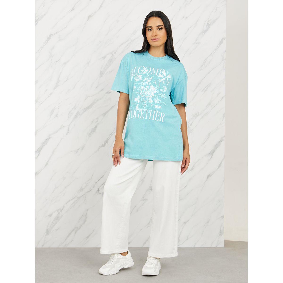 تيشيرت واسع مطبع بطبعة جرافيك-women-clothing-tshirts-image-3