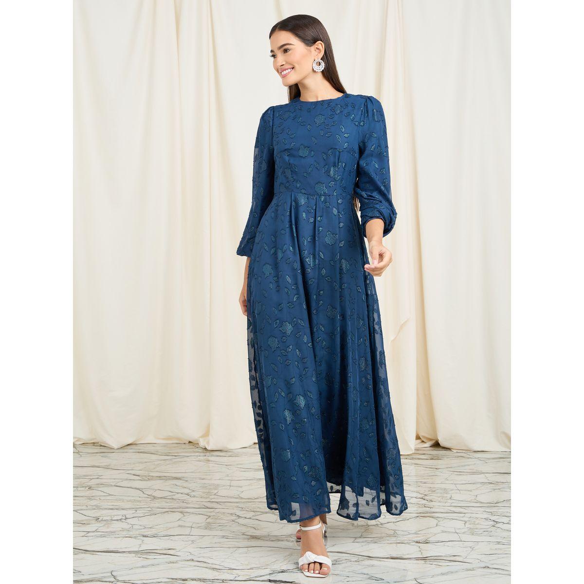 Styli Burnout Texture A-Line Shift Maxi Dress-women-clothing-dresses-image-1