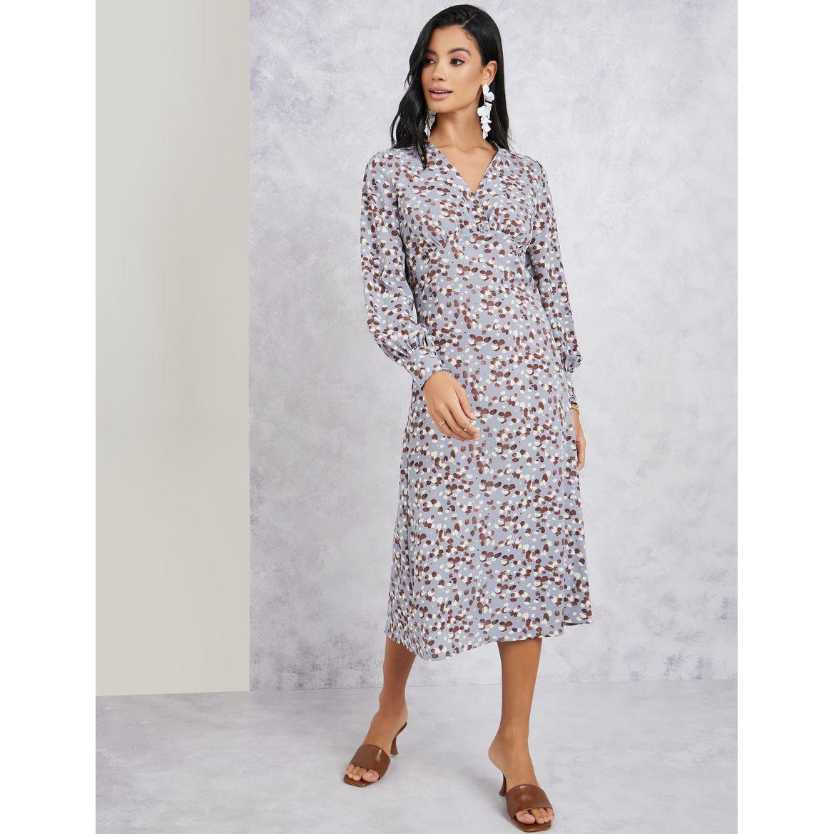 فستان ميدي مطبع بطبعة مجردة-women-clothing-dresses-image-1