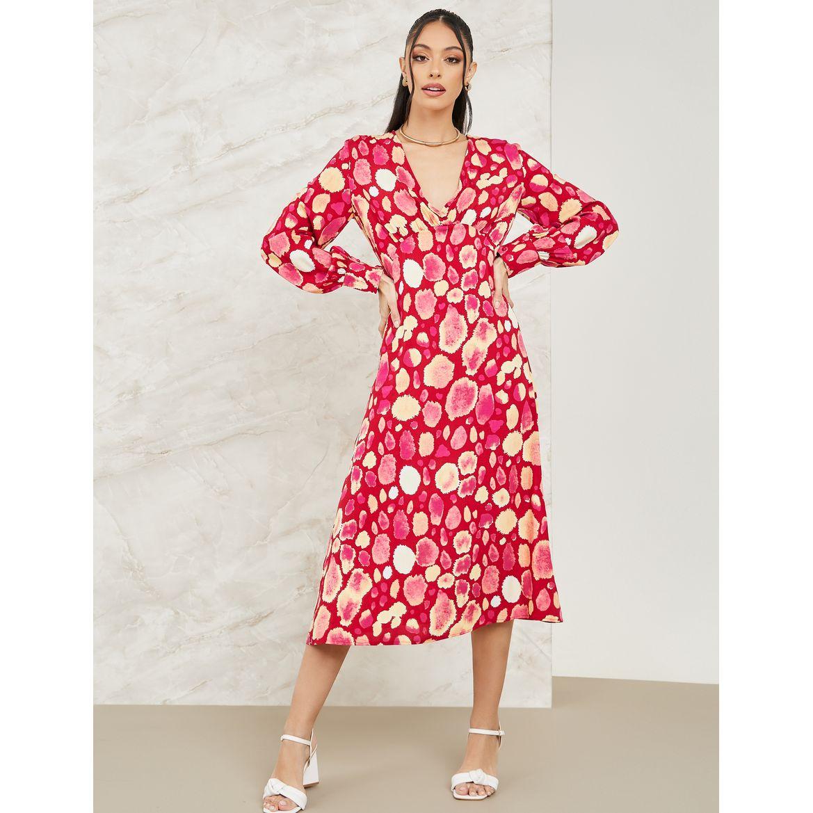 فستان ميدي بأكمام طويلة-women-clothing-dresses-image-1