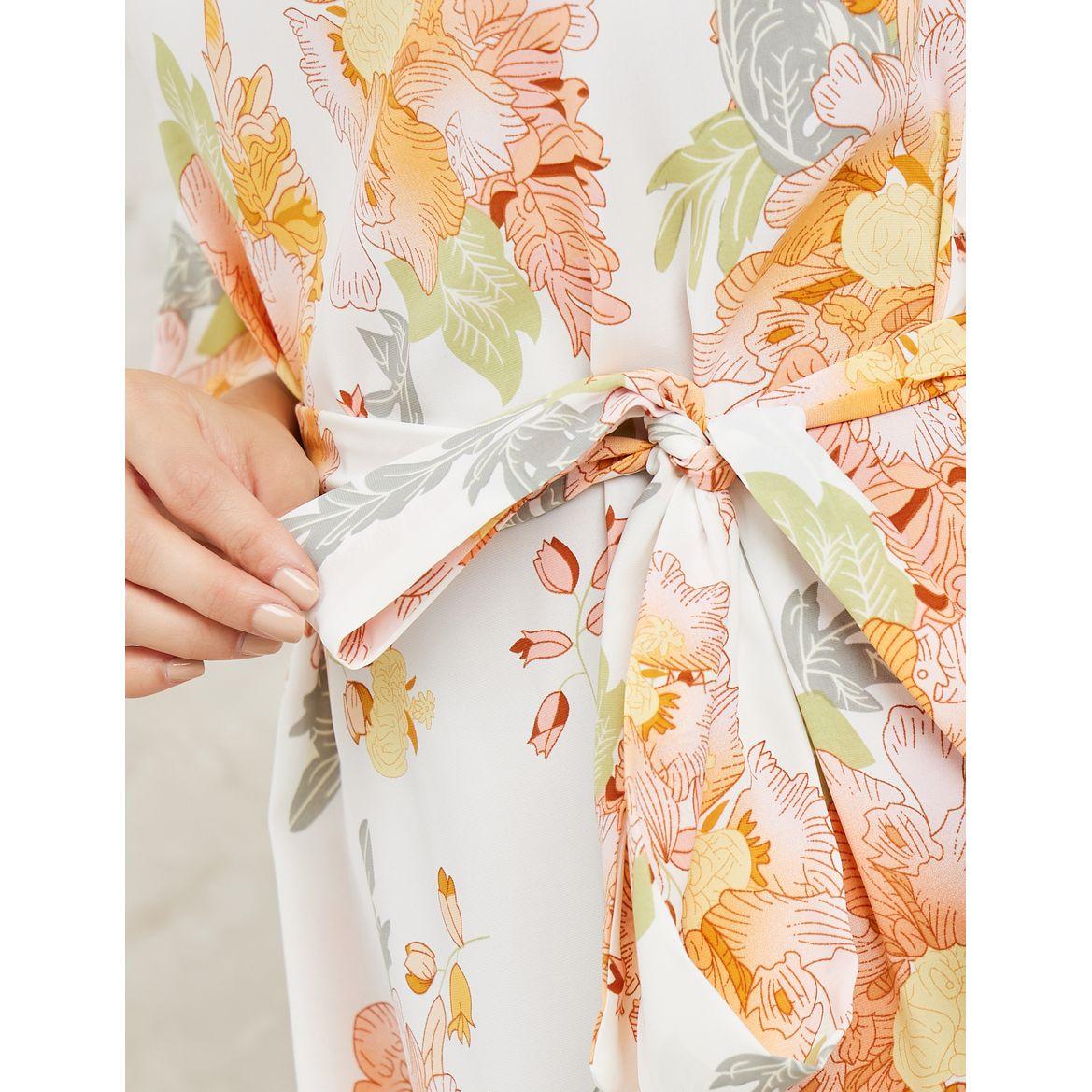 فستان ميدي بكسرات مع أربطة-women-clothing-dresses-image-3