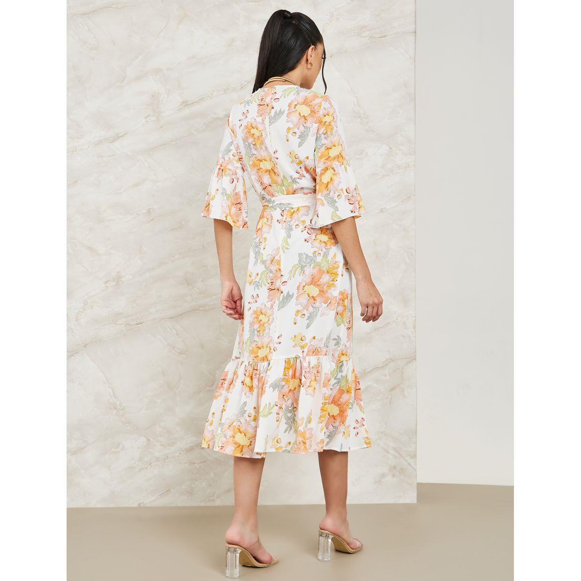 Styli Floral Print Midi Dress with Tie Belt-women-clothing-dresses-image-4