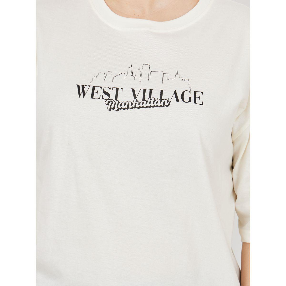 Styli Plus Oversized West Village Slogan Print T-shirt-women-clothing-tshirts-image-4