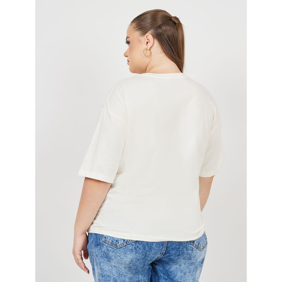 تيشيرت بمقاس كبير وطبعة كتابة-women-clothing-tshirts-image-5
