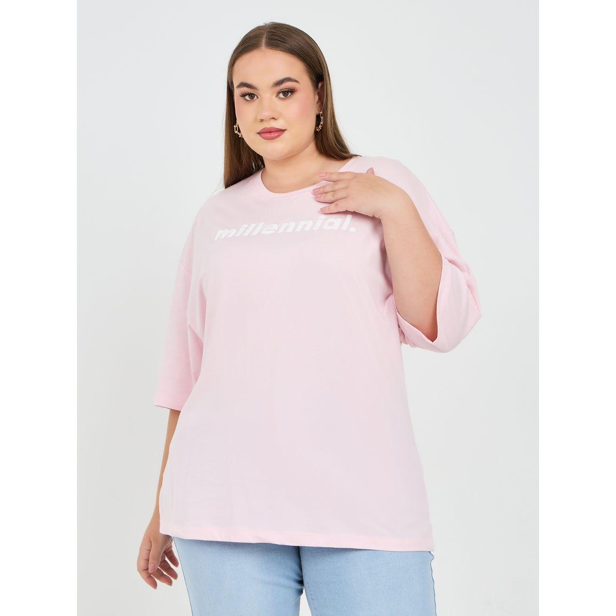 Styli Plus Oversized Printed Drop Shoulder T-Shirt-women-clothing-tshirts-image-1