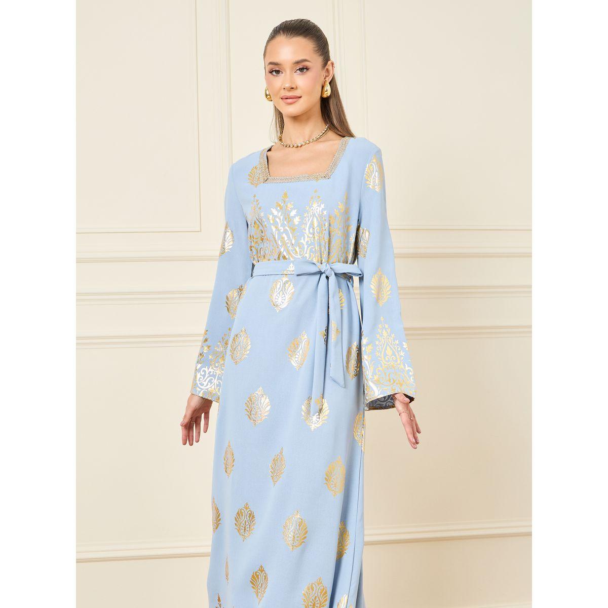 جلابية طويلة مع رباط خصر-women-arabicclothing-jalabiyas-image-2