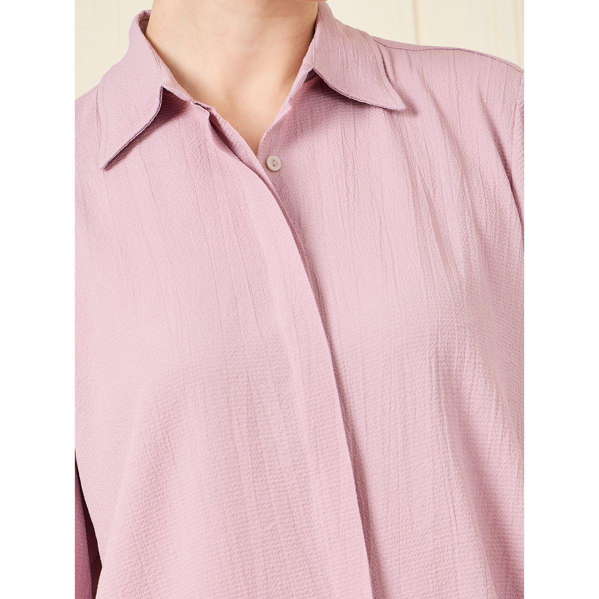 Styli Textured Longline Shirt & Wide Leg Pants Co-Ords-women-clothing-coordsets-image-3