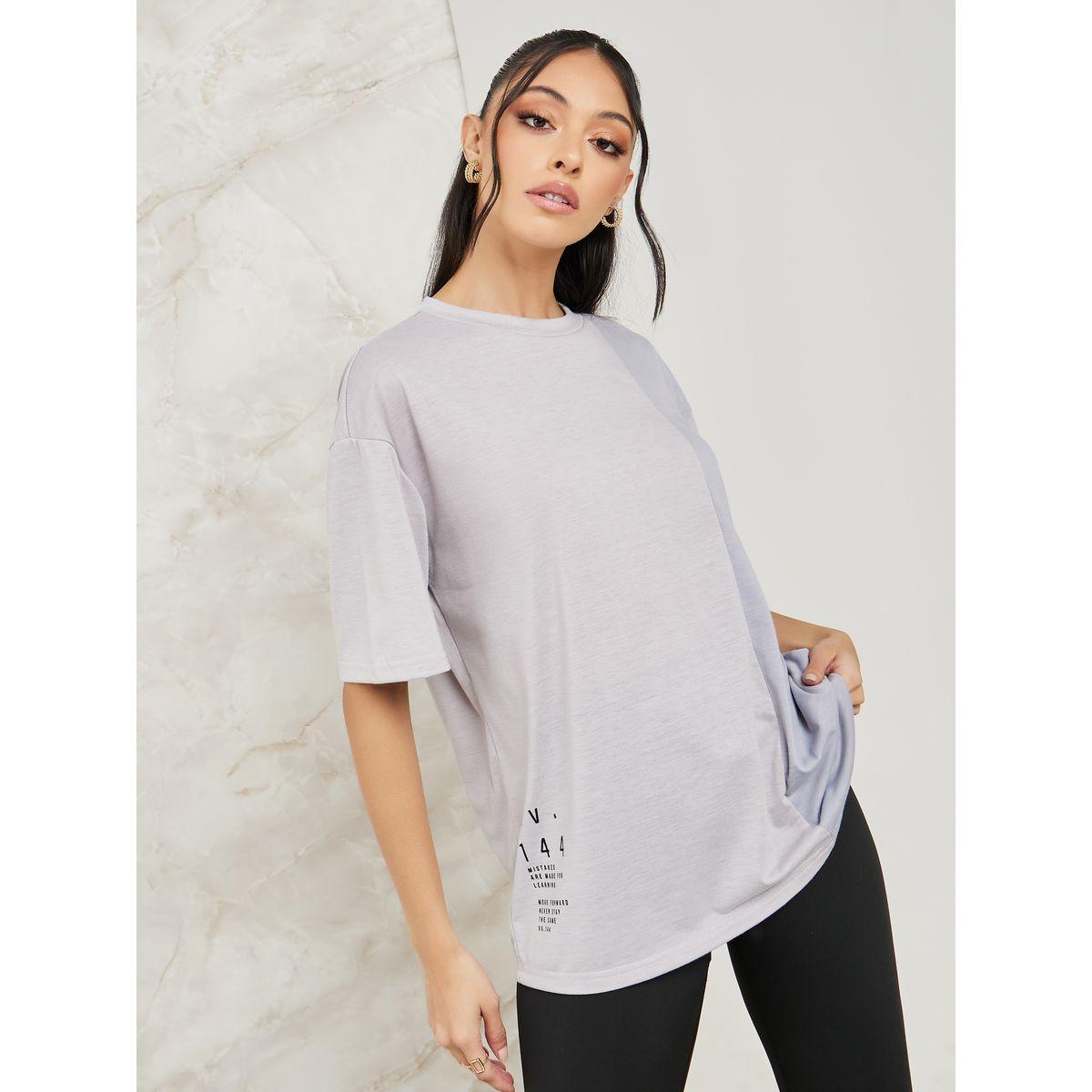 تيشيرت واسع بنمط كتل الالوان-women-clothing-tshirts-image-1