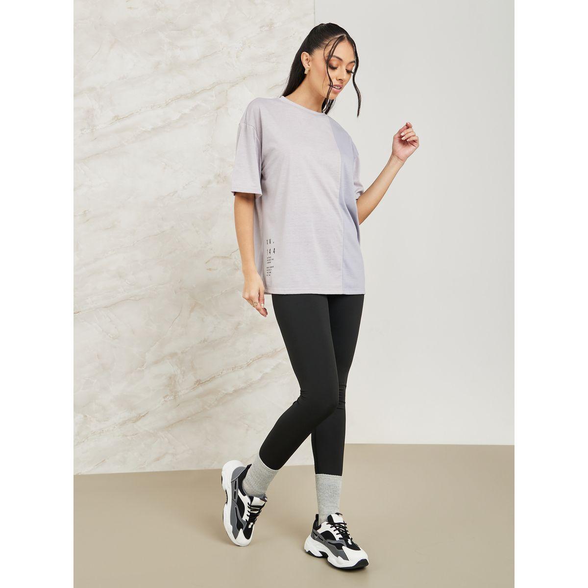 Styli Oversized Colorblock Slogan Print T-Shirt-women-clothing-tshirts-image-2
