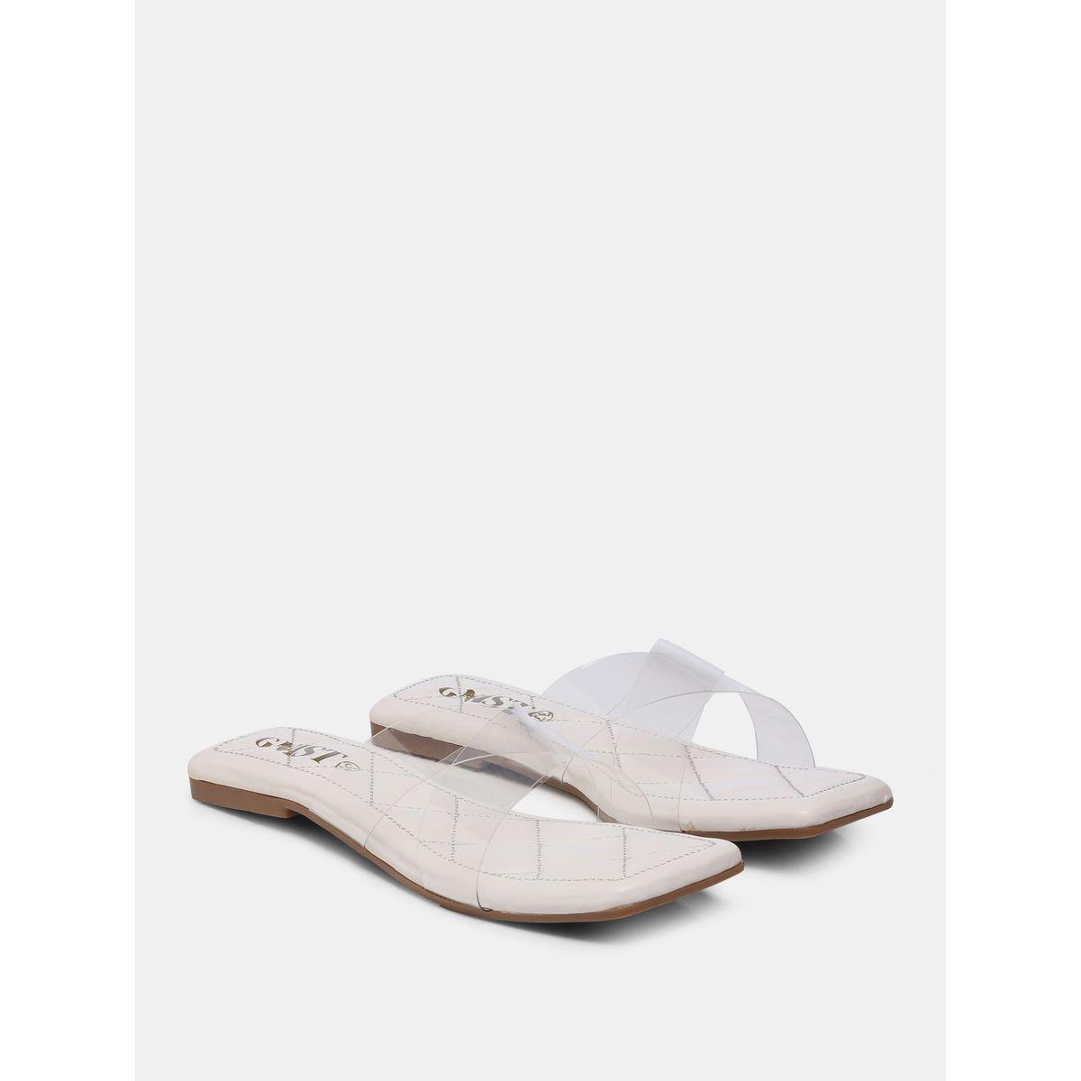 GNIST X Styli Quilted Detail Transparent Strap Flat Sandals-women-shoes-loafersandmoccasins-image-4