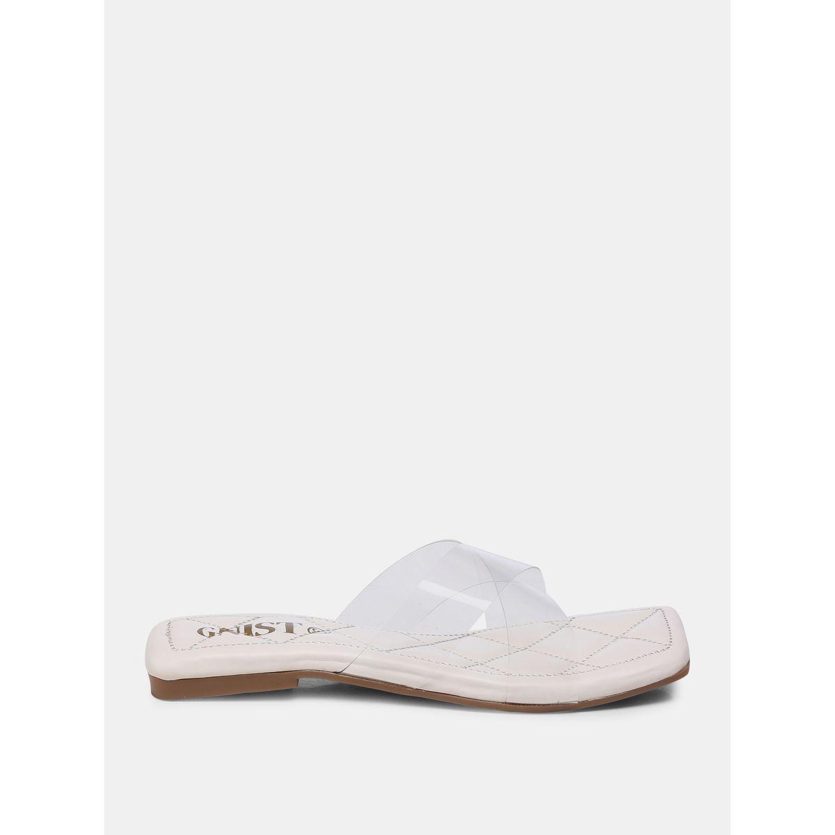 GNIST X Styli Quilted Detail Transparent Strap Flat Sandals-women-shoes-loafersandmoccasins-image-5