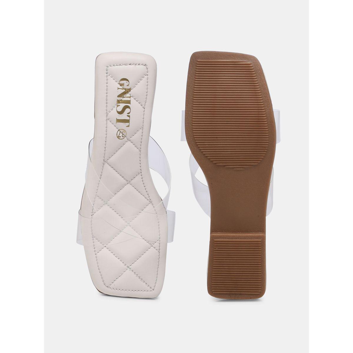 GNIST X Styli Quilted Detail Transparent Strap Flat Sandals-women-shoes-loafersandmoccasins-image-7