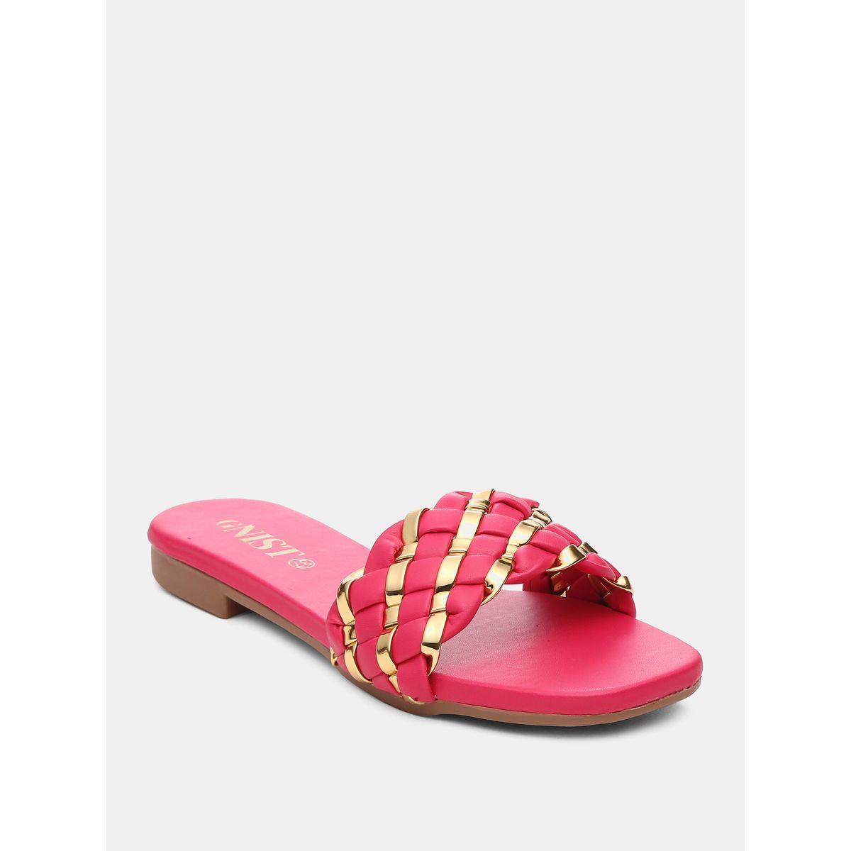 صندل فلات بتفاصيل براقة جنِست × ستايلي-women-shoes-sandals-flats-image-2