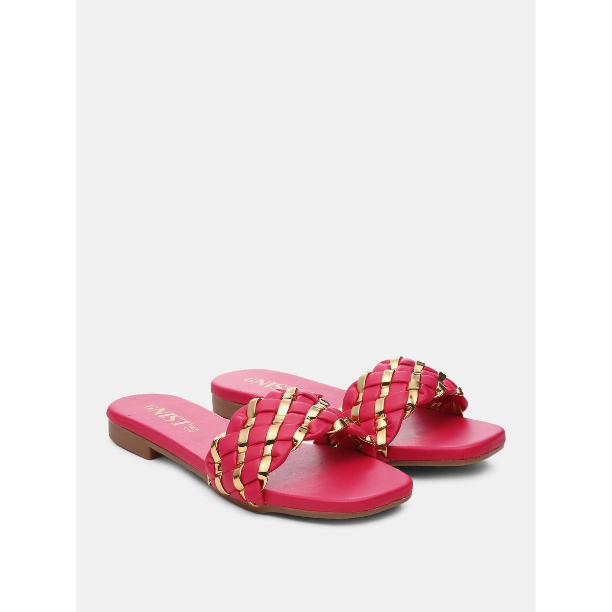 صندل فلات بتفاصيل براقة جنِست × ستايلي-women-shoes-sandals-flats-image-4