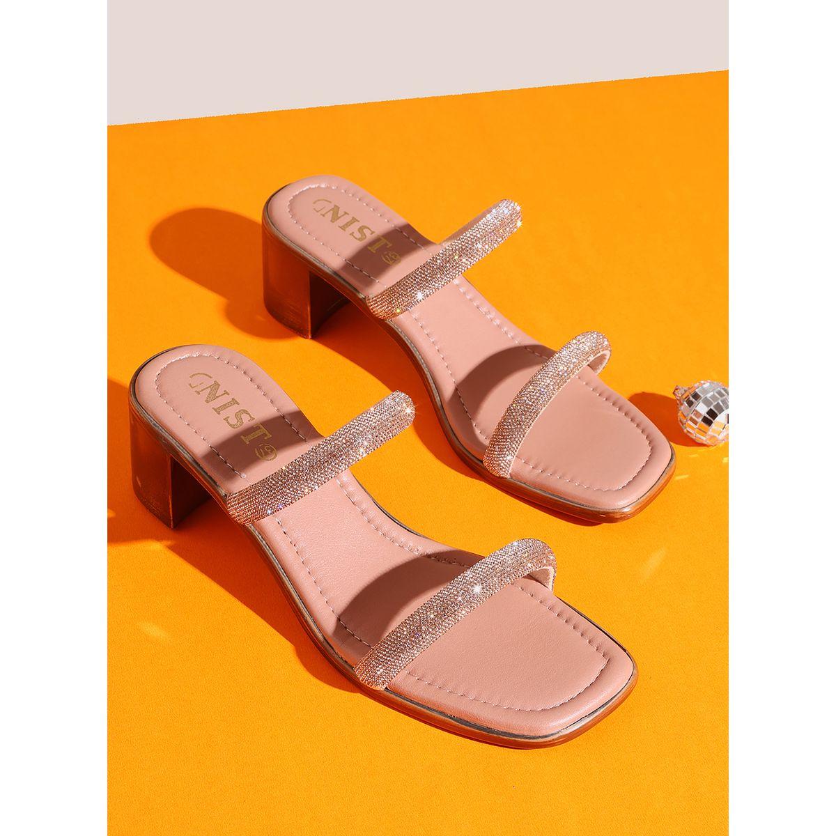 GNIST X Styli  Rhinestone Embellished Block Heel Sandals-women-shoes-heels-image-1
