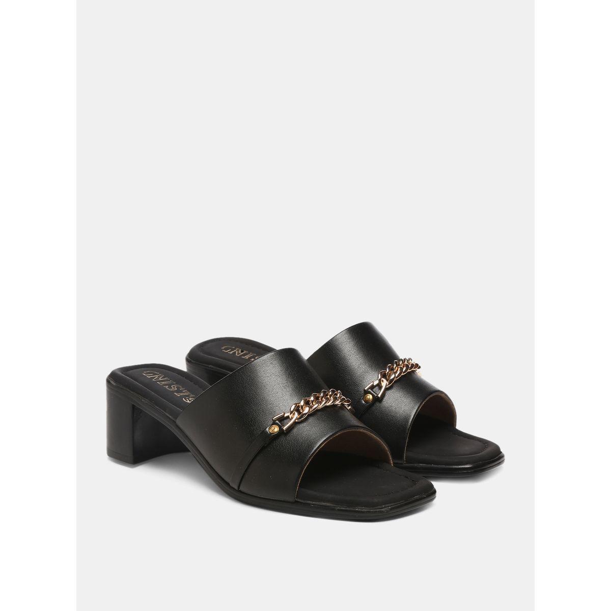 GNIST X Styli  Chain Embellished Block Heel Sandals-women-shoes-heels-image-4