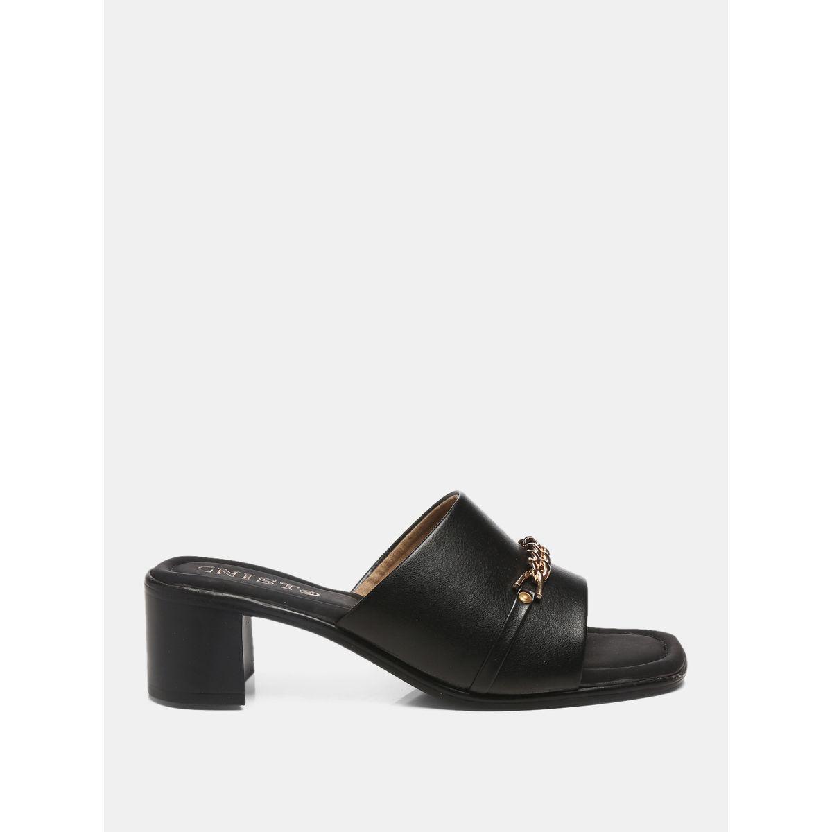 GNIST X Styli  Chain Embellished Block Heel Sandals-women-shoes-heels-image-5
