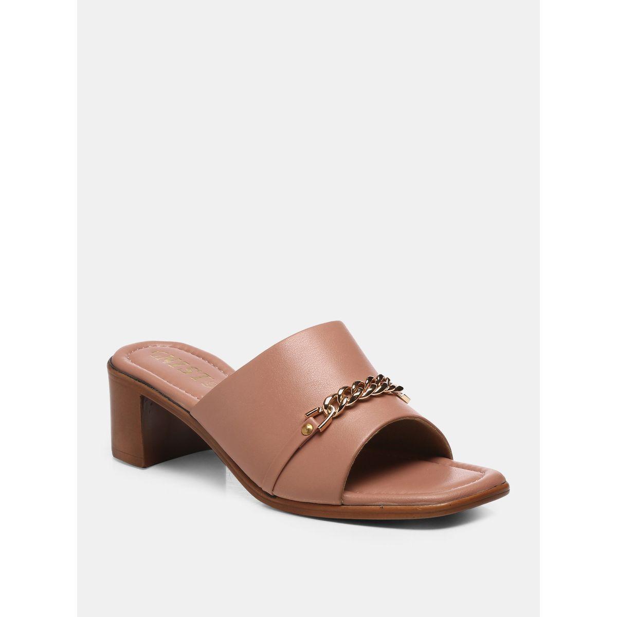 GNIST X Styli  Chain Embellished Block Heel Sandals-women-shoes-heels-image-2