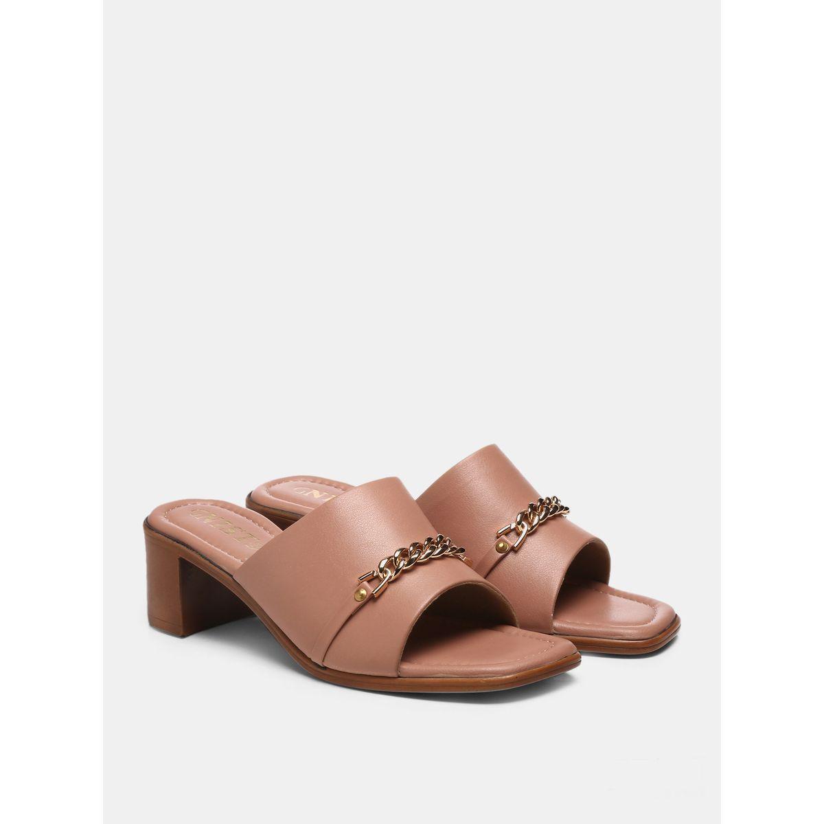 GNIST X Styli  Chain Embellished Block Heel Sandals-women-shoes-heels-image-4