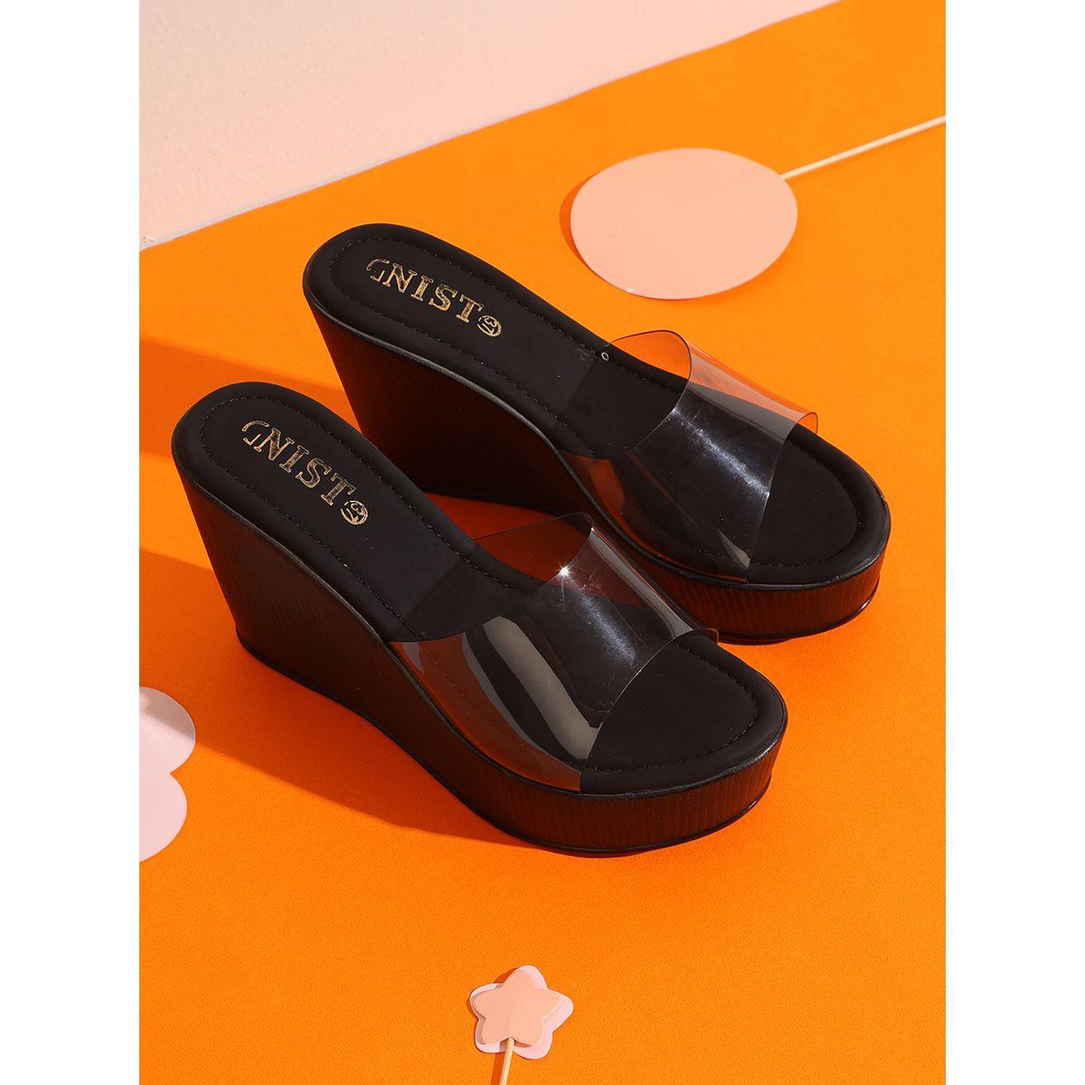 صندل بكعب ويدج وسير شفاف جنِست × ستايلي-women-shoes-heels-image-1