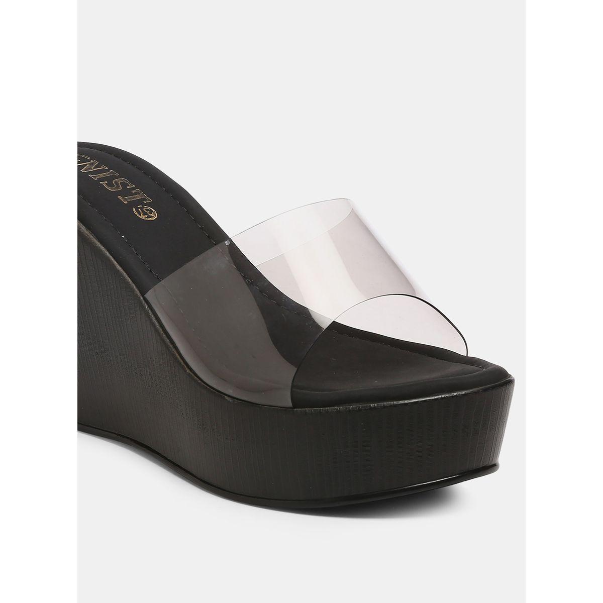 صندل بكعب ويدج وسير شفاف جنِست × ستايلي-women-shoes-heels-image-3