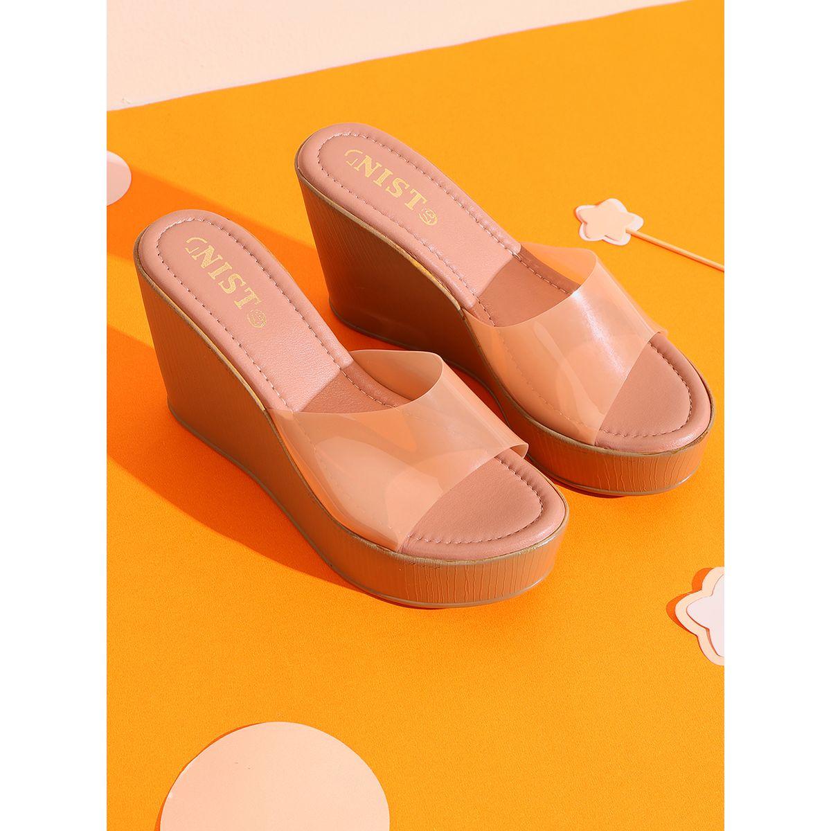 صندل بكعب ويدج وسير شفاف جنِست × ستايلي-women-shoes-heels-image-1