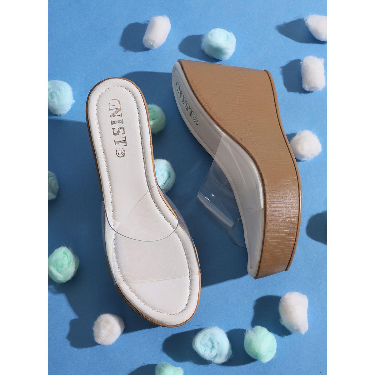 صندل بكعب ويدج وسير شفاف جنِست × ستايلي-women-shoes-heels-image-1