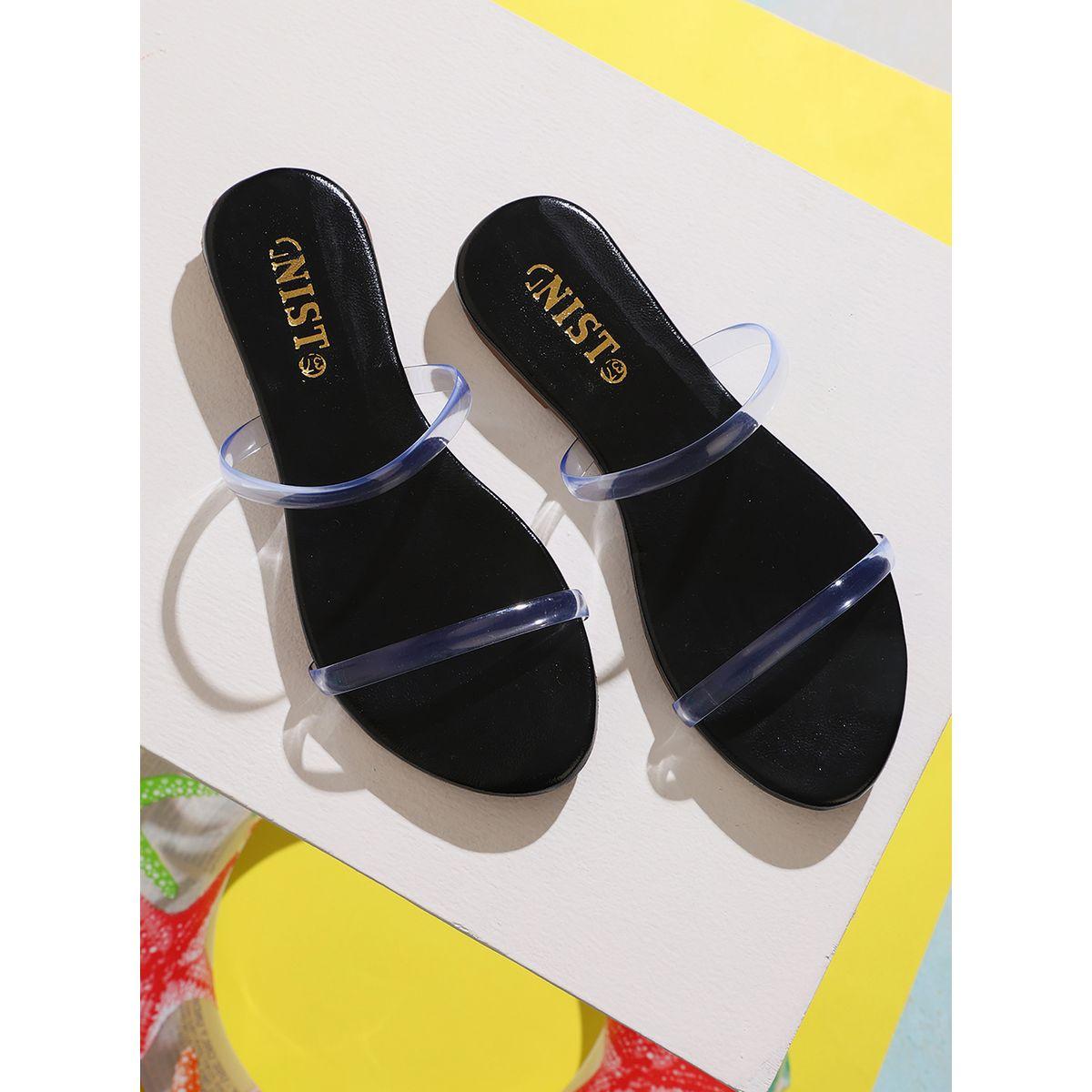 GNIST X Styli  Open Toe Transparent Strap Flat Sandals-women-shoes-sandals-flats-image-1