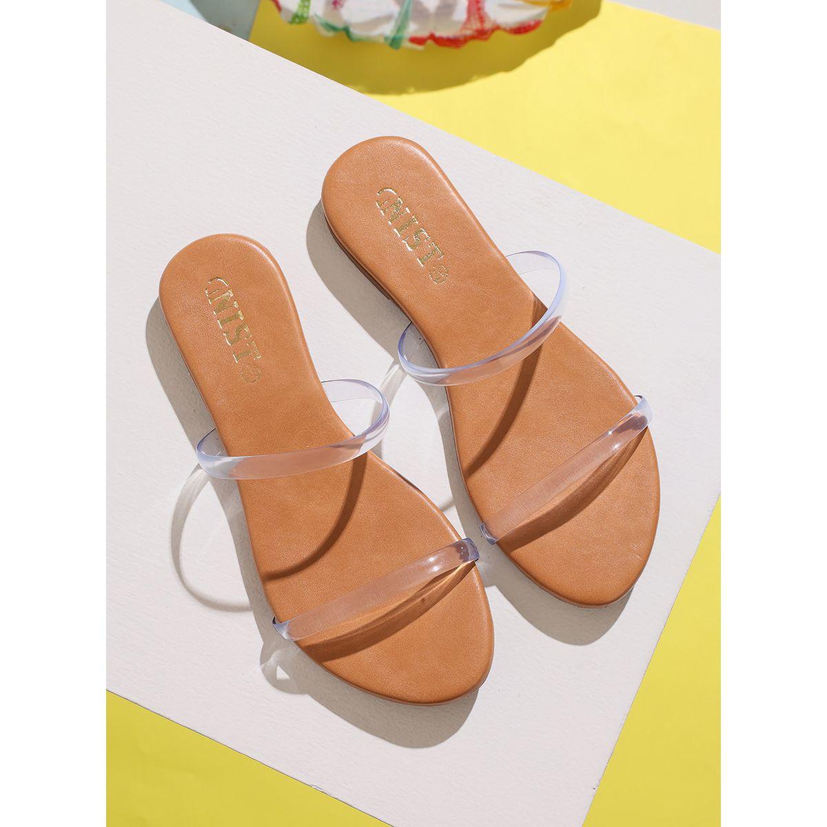 GNIST X Styli  Open Toe Transparent Strap Flat Sandals-women-shoes-sandals-flats-image-1