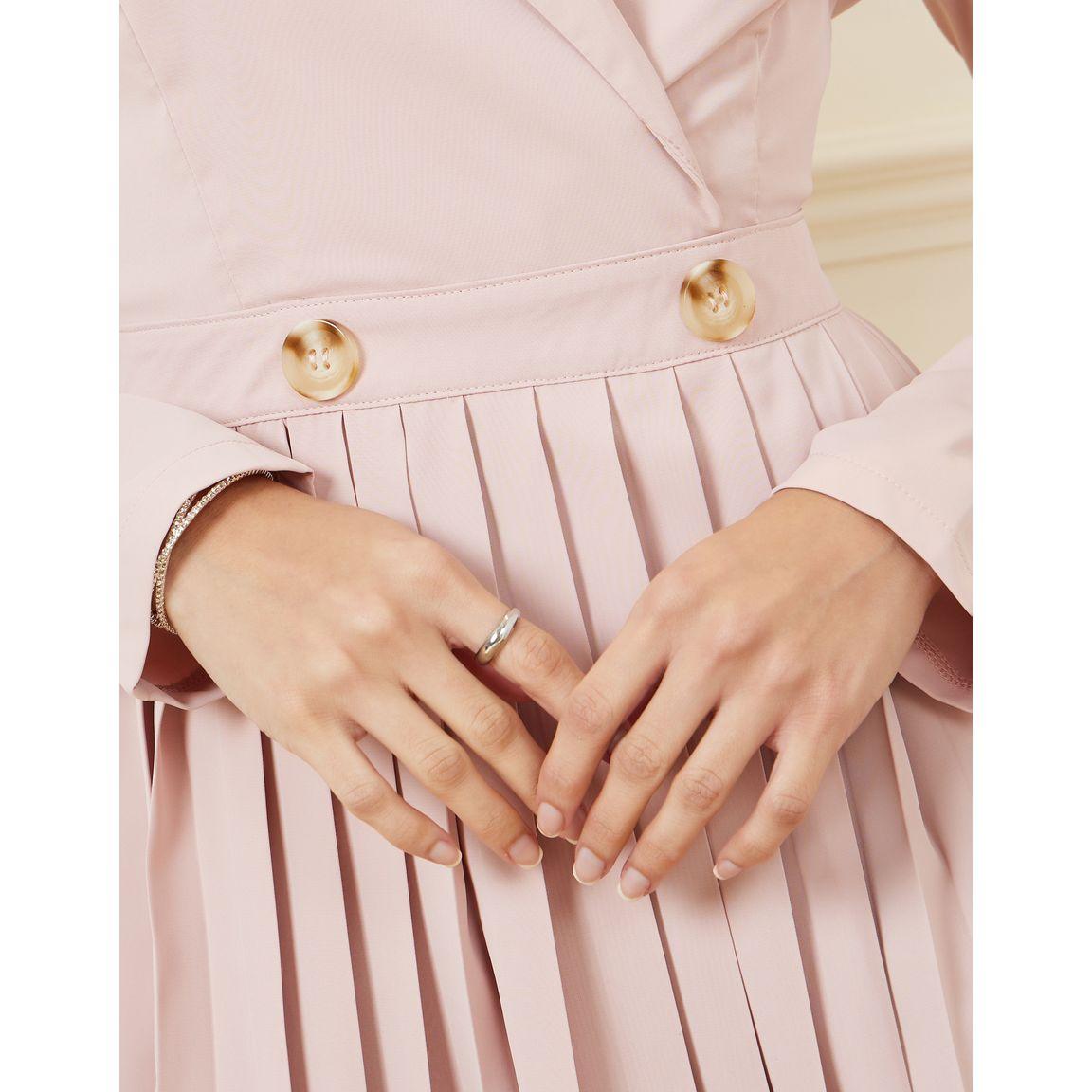 Styli Pleated  Notch Lapel Neck A-Line Midi Dress-women-clothing-dresses-image-3