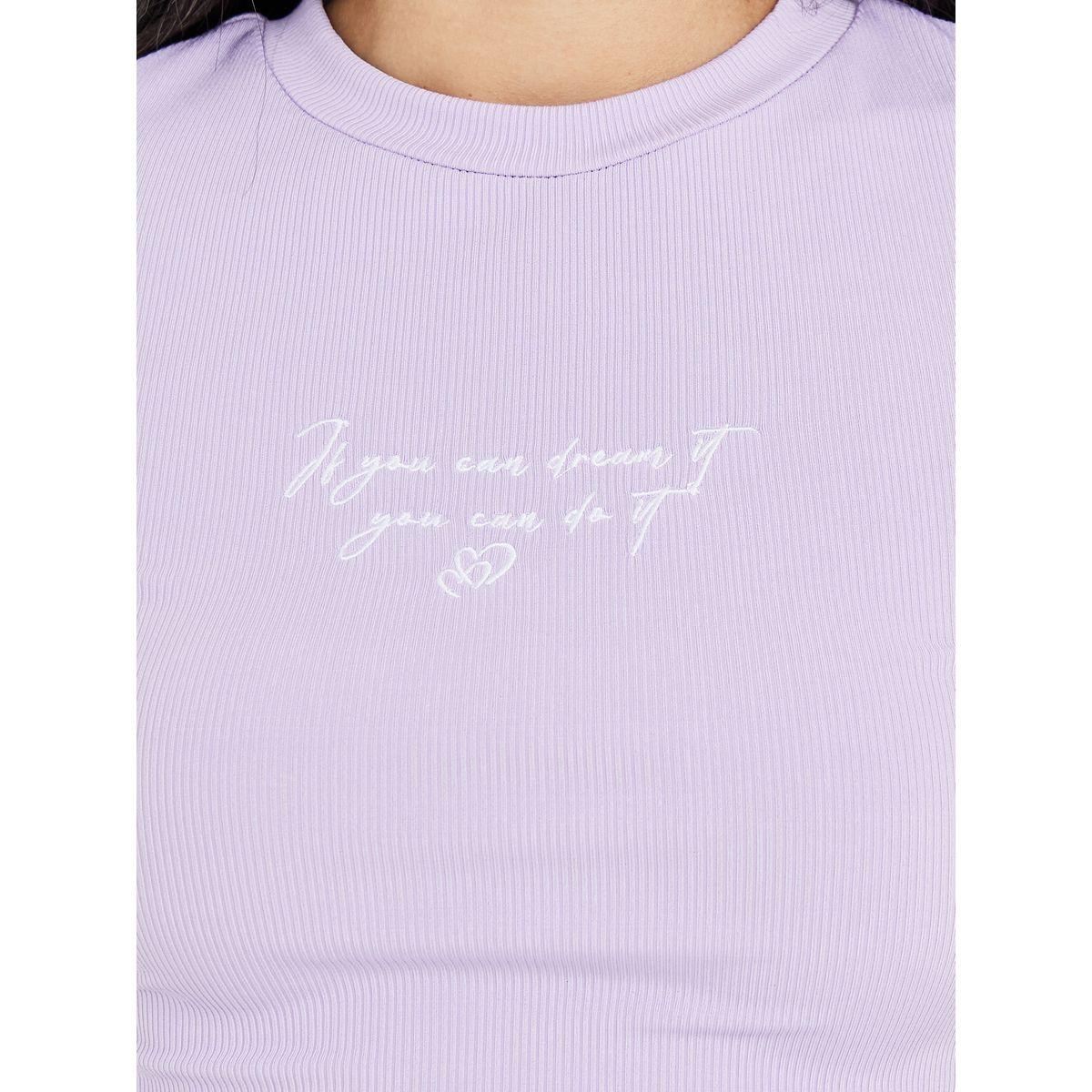 Styli Embroidery Detail Round Neck Ribbed Crop T-Shirt-women-clothing-tshirts-image-3