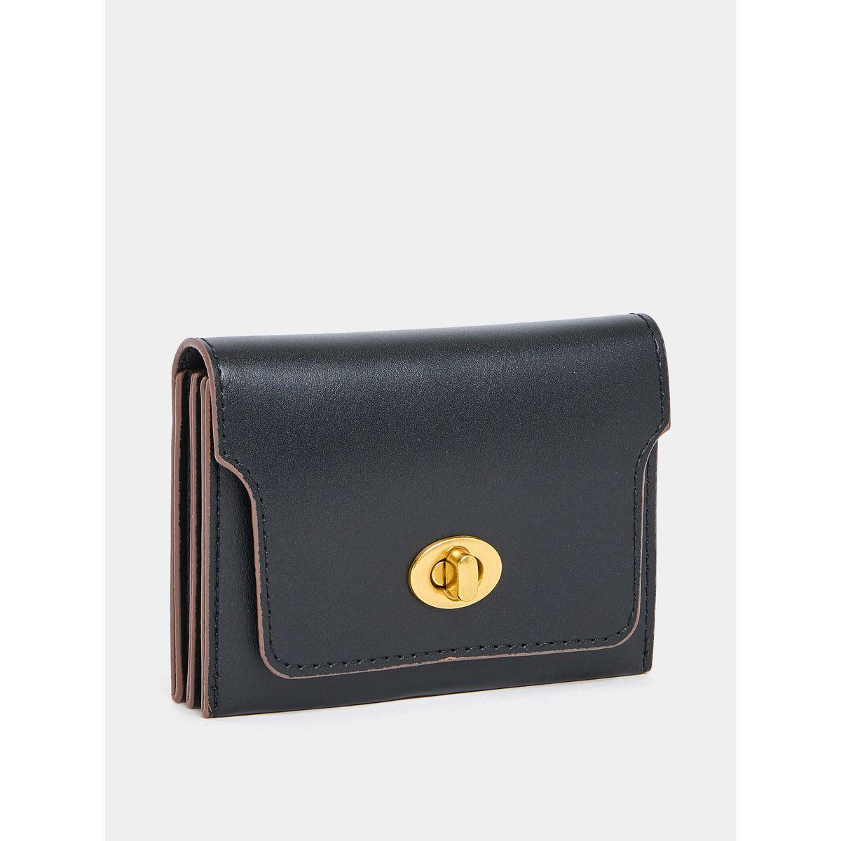 Styli Solid Multi Pocket Wallet with Turn Lock-women-bagsandwallets-wallets-image-1