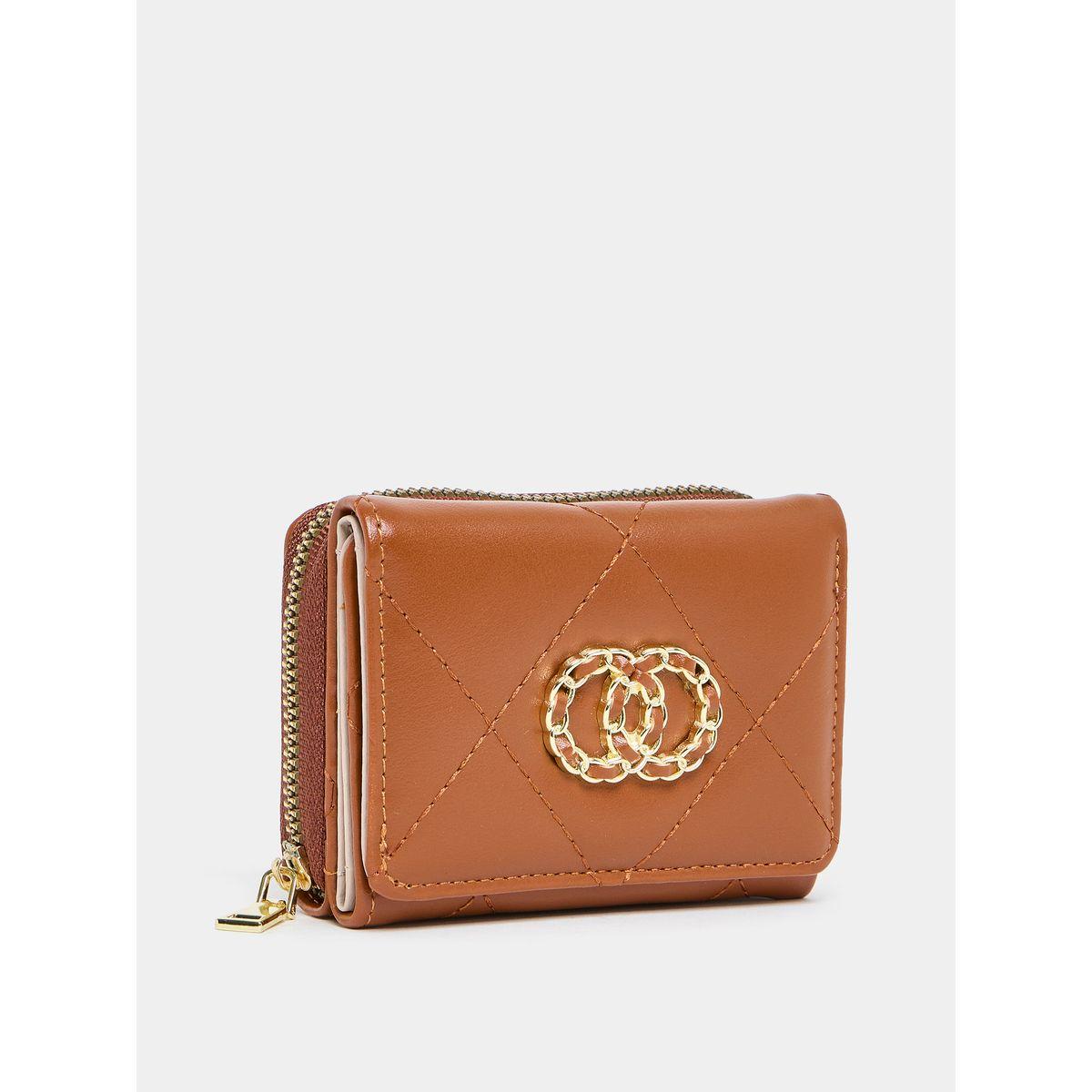 Styli Applique Detail Wallet with Zip Closure-women-bagsandwallets-wallets-image-1