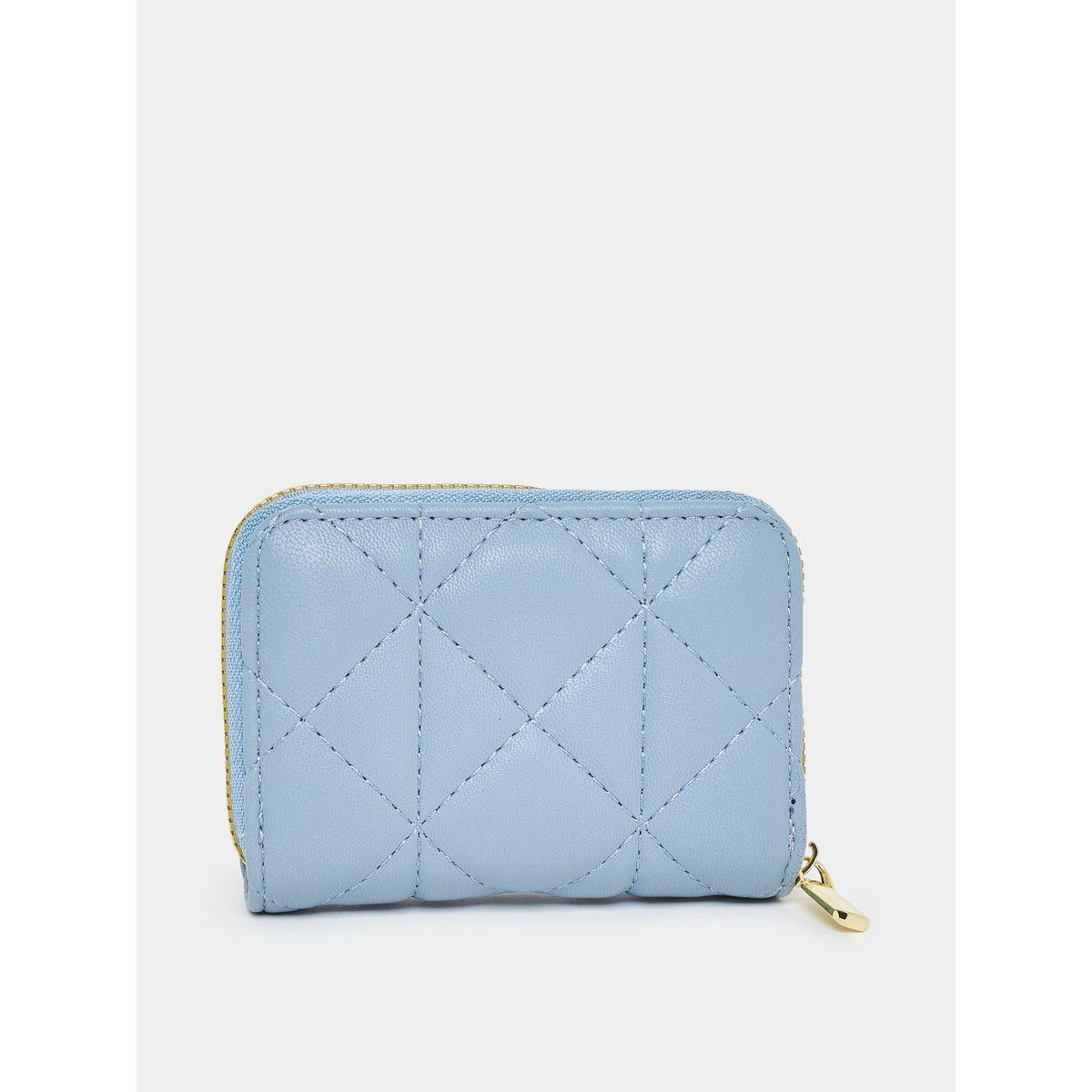 Styli Quilted Stud Detail Wallet with Zip Closure-women-bagsandwallets-wallets-image-2