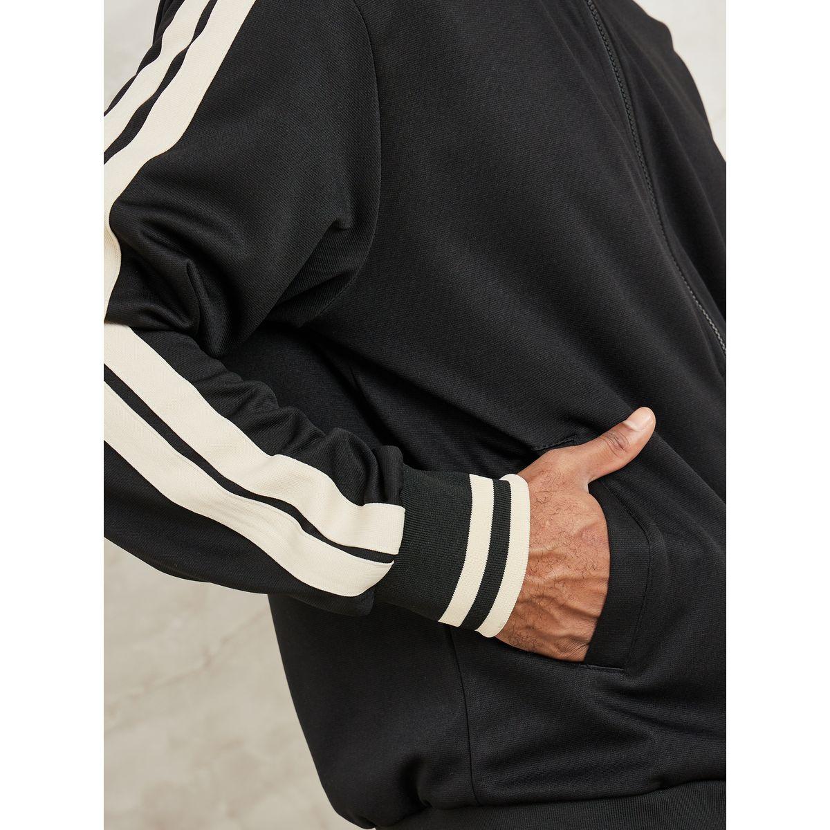 Styli Contrast Double Shoulder Panel Retro Front Zip Jacket-men-clothing-jacketsandblazers-jackets-image-4