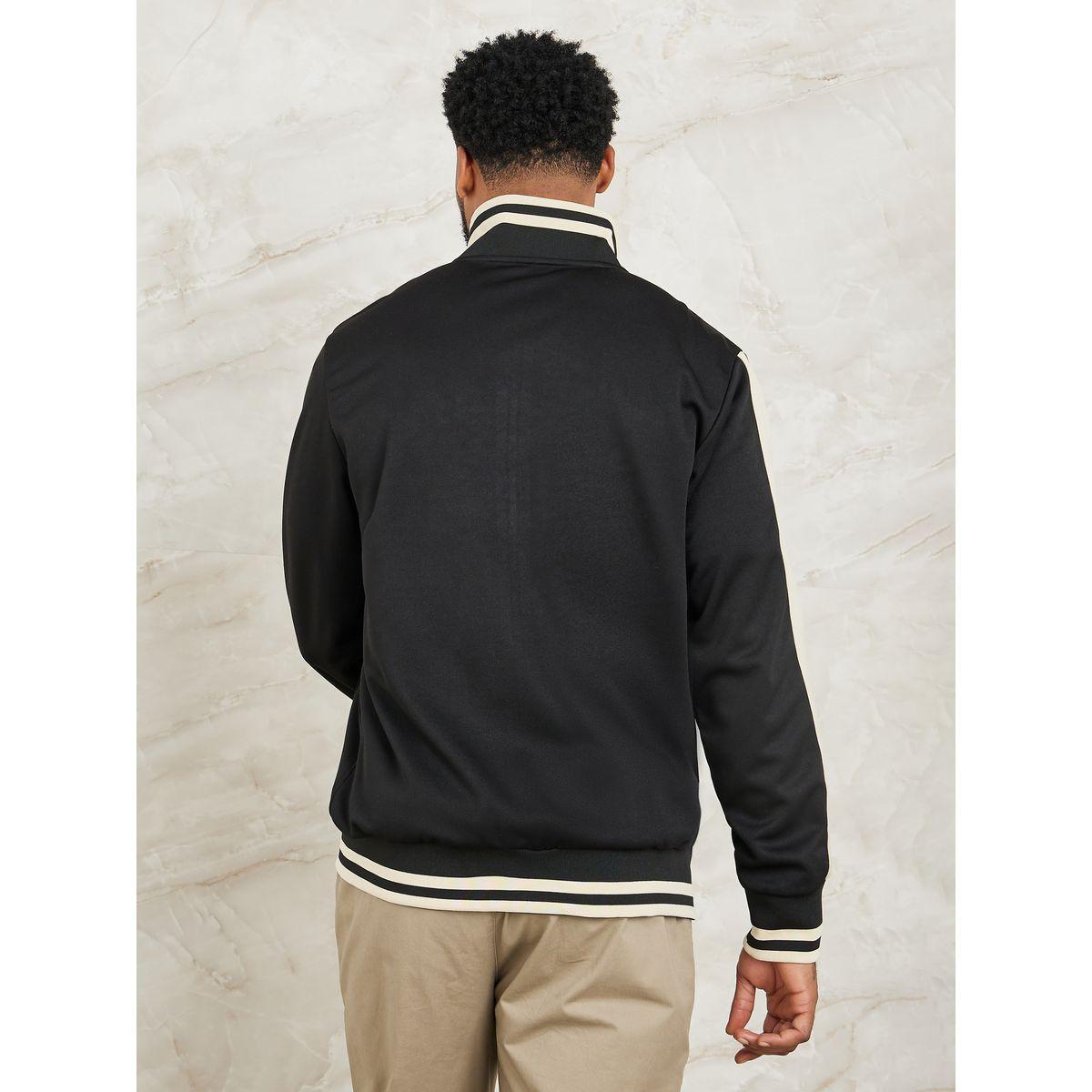 Styli Contrast Double Shoulder Panel Retro Front Zip Jacket-men-clothing-jacketsandblazers-jackets-image-5
