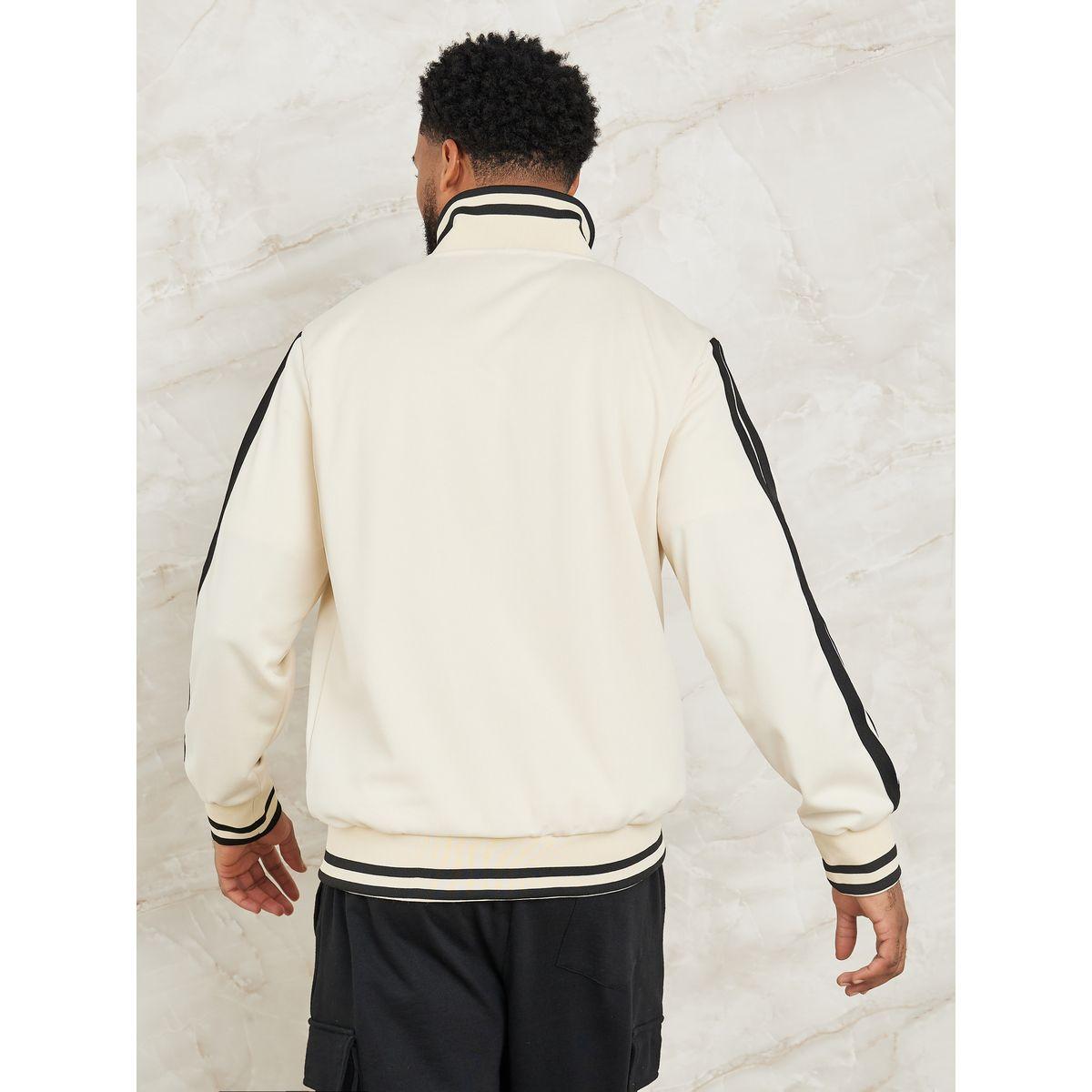 Styli Contrast Double Shoulder Panel Retro Front Zip Jacket-men-clothing-jacketsandblazers-jackets-image-5