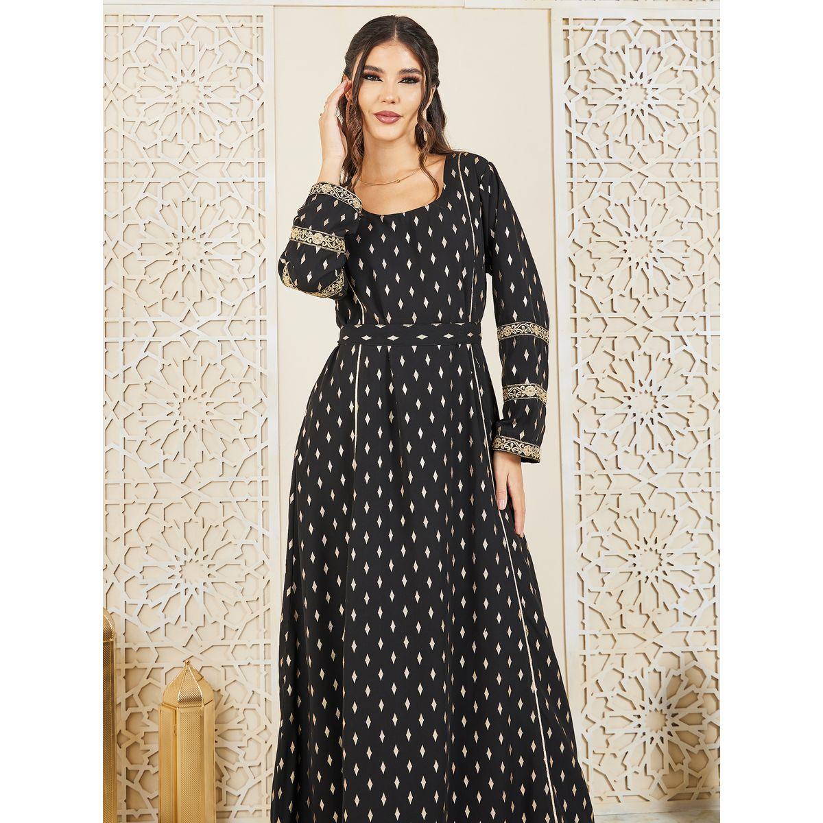 جلابية مطبعة بالكامل مع تفاصيل مُطرّزة-women-arabicclothing-jalabiyas-image-2