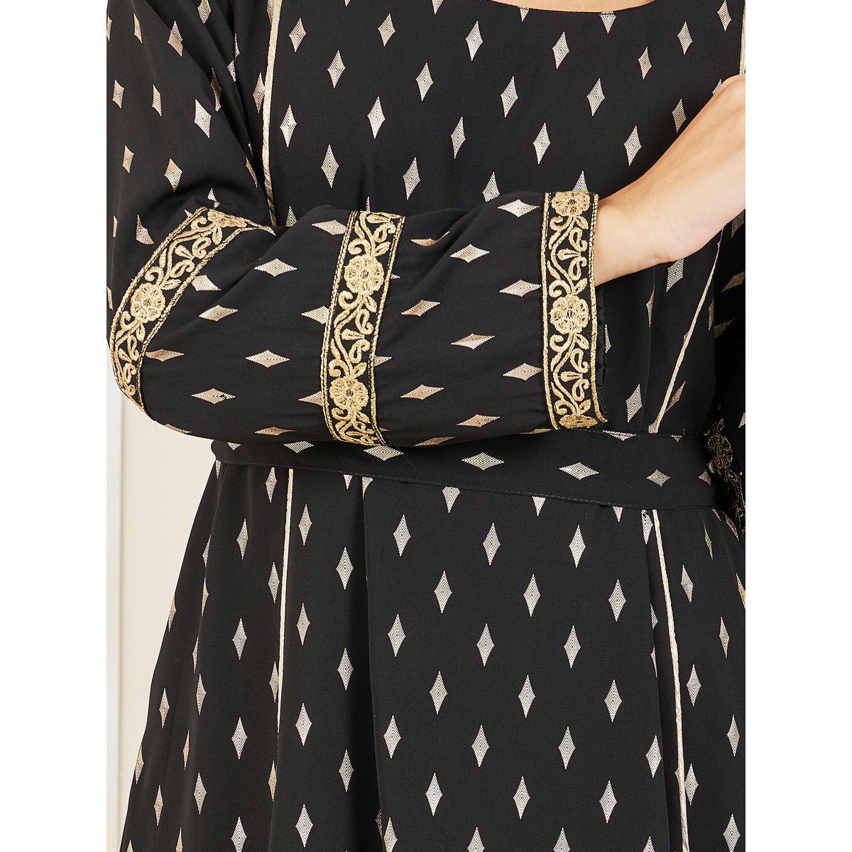 Styli Embroidered Detail Printed Jalabiya-women-arabicclothing-jalabiyas-image-4