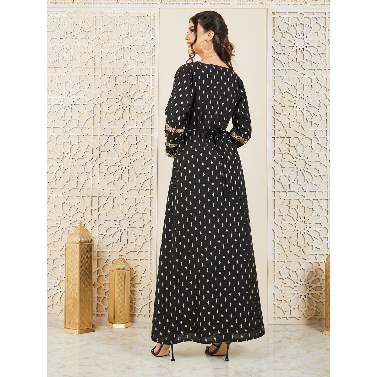 Styli Embroidered Detail Printed Jalabiya-women-arabicclothing-jalabiyas-image-5