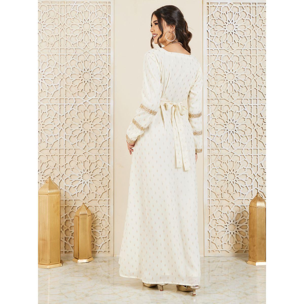 Styli Embroidered Self Tie Up Belted Lined Jalabiya-women-arabicclothing-jalabiyas-image-4