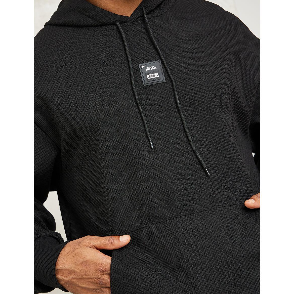 Styli Textured Chest Badge Detail Hoodie-men-winterwear-hoodiesandsweatshirts-image-3