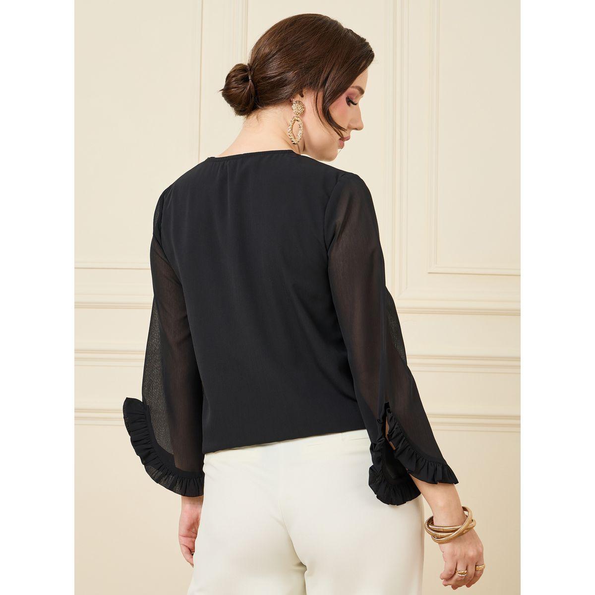 Styli Ruffled Sleeve Wrap Front Top-women-clothing-shirtsandblouses-blouses-image-4